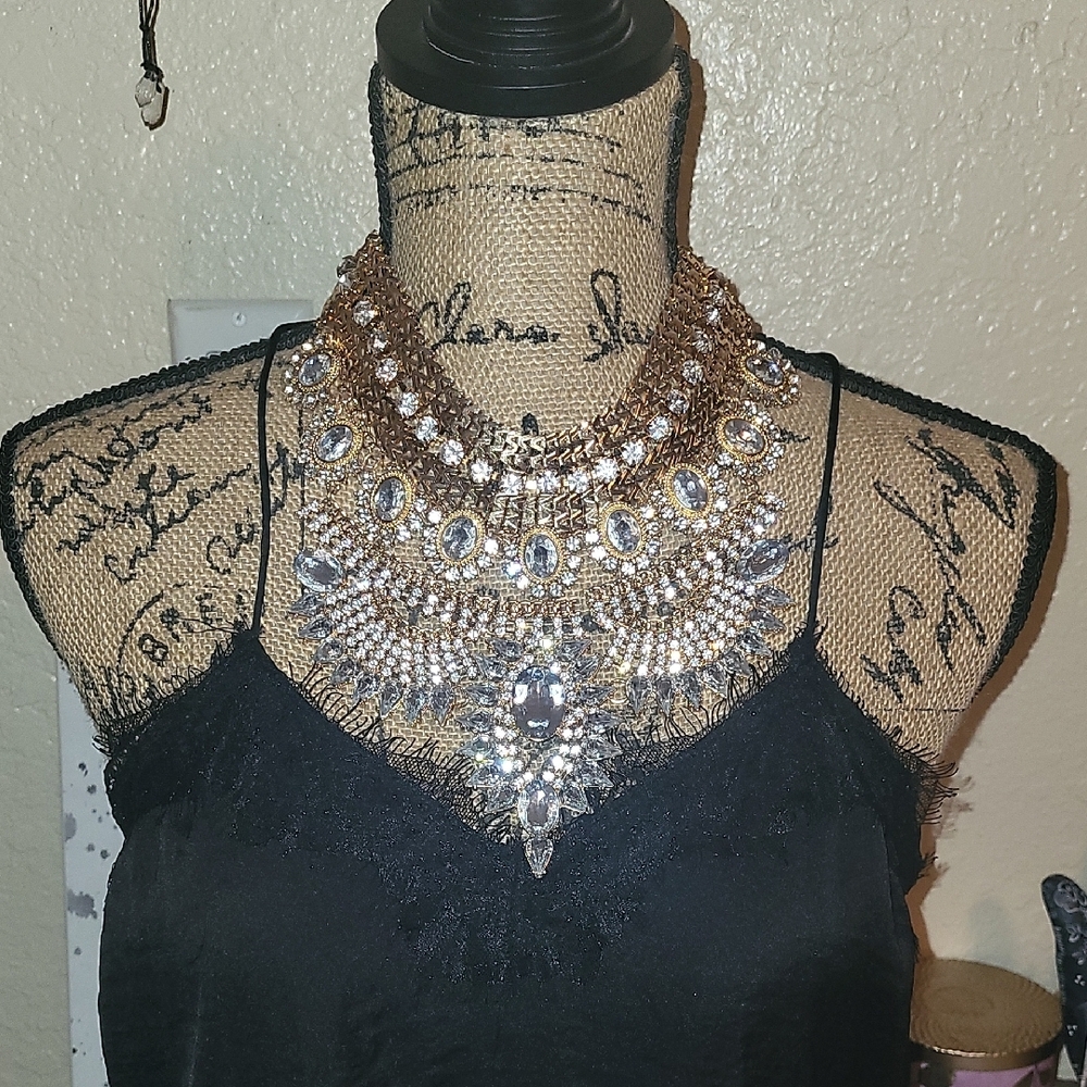 Anthropologie Gold and Silver Filigree Necklace